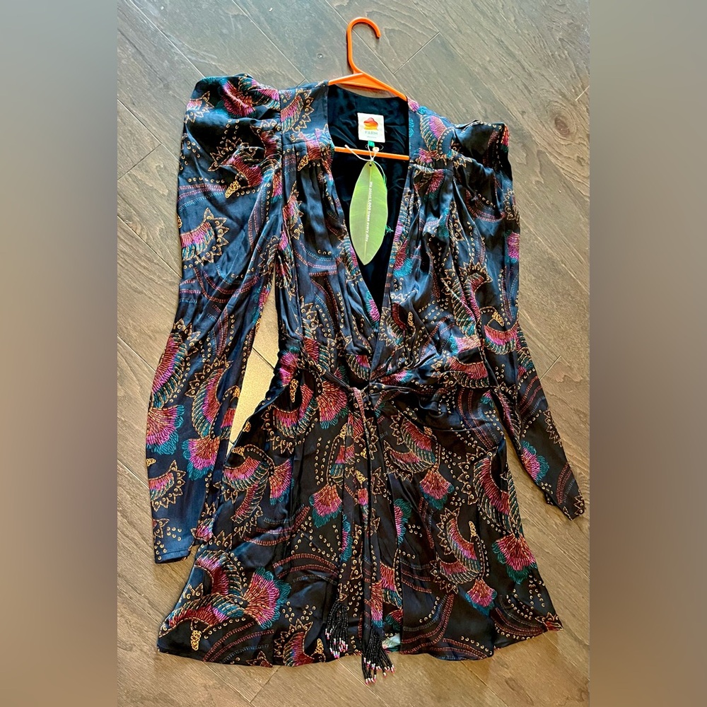 Farm Rio Toucan Wrap Mini Dress